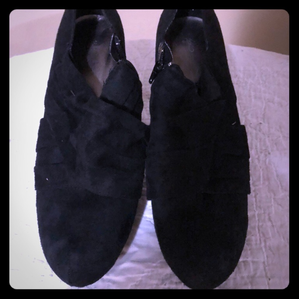 Black hidden platform booties size 11